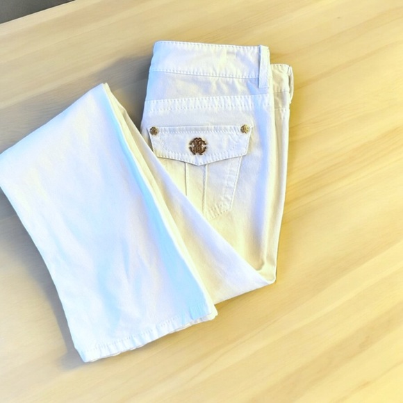 VINTAGE Roberto Cavalli couture jeans Wide legged Boot cut Gorgeous gold accents - Picture 11 of 16